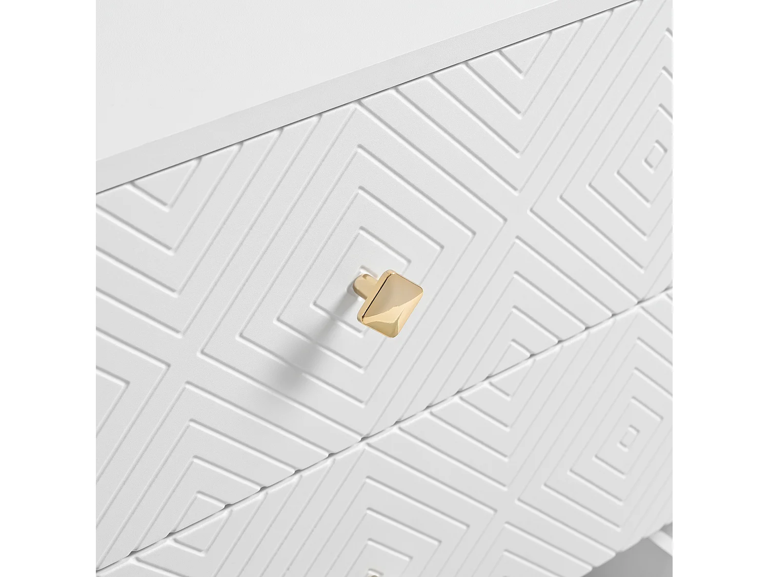 Buffet moderne 120x40x80 cm - avec 6 tiroirs - Panneau de particules - blanc