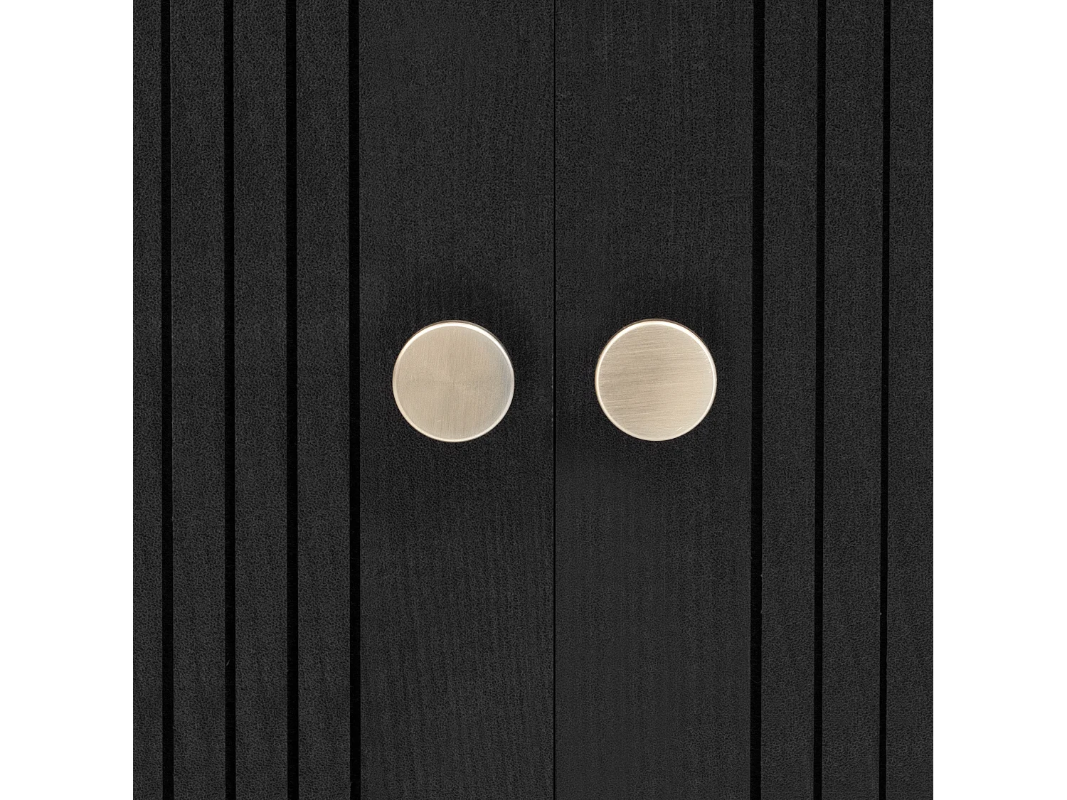 Buffet 138x43x75 cm - met 2 schuifdeuren - poten van dennenhout - met verstelbare planken - zwart