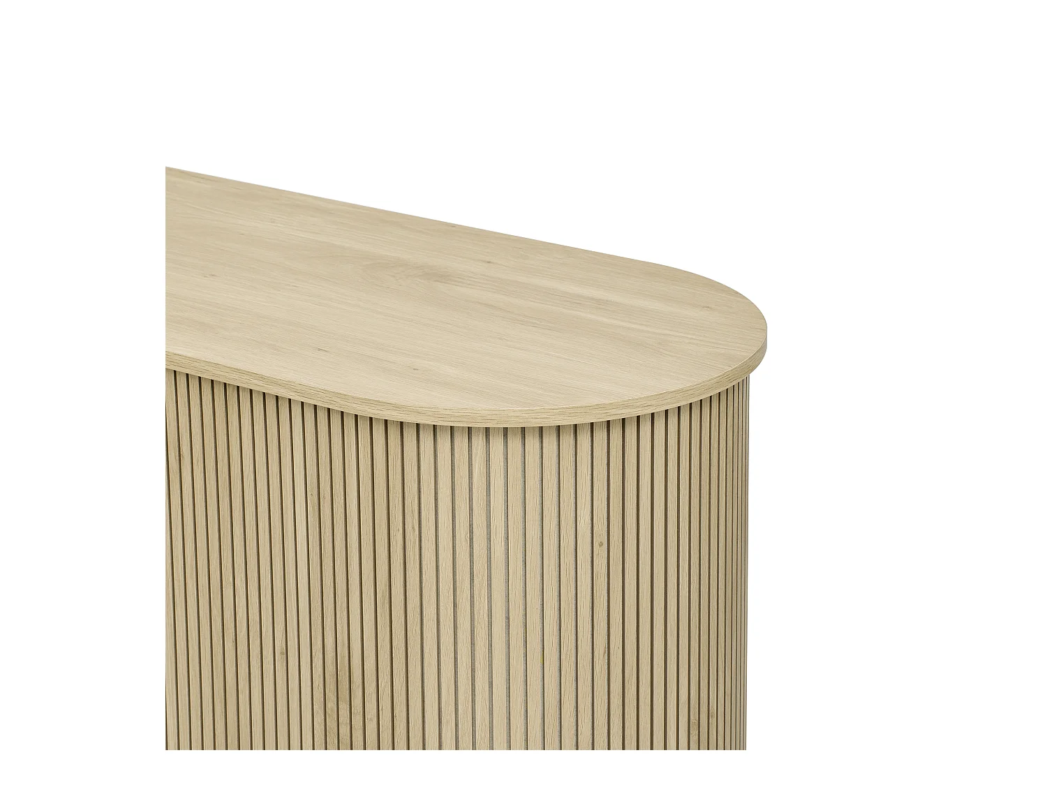 Buffet 138x43x75 cm - con 2 puertas correderas - pies de pino - con estanterías ajustables - claro natura