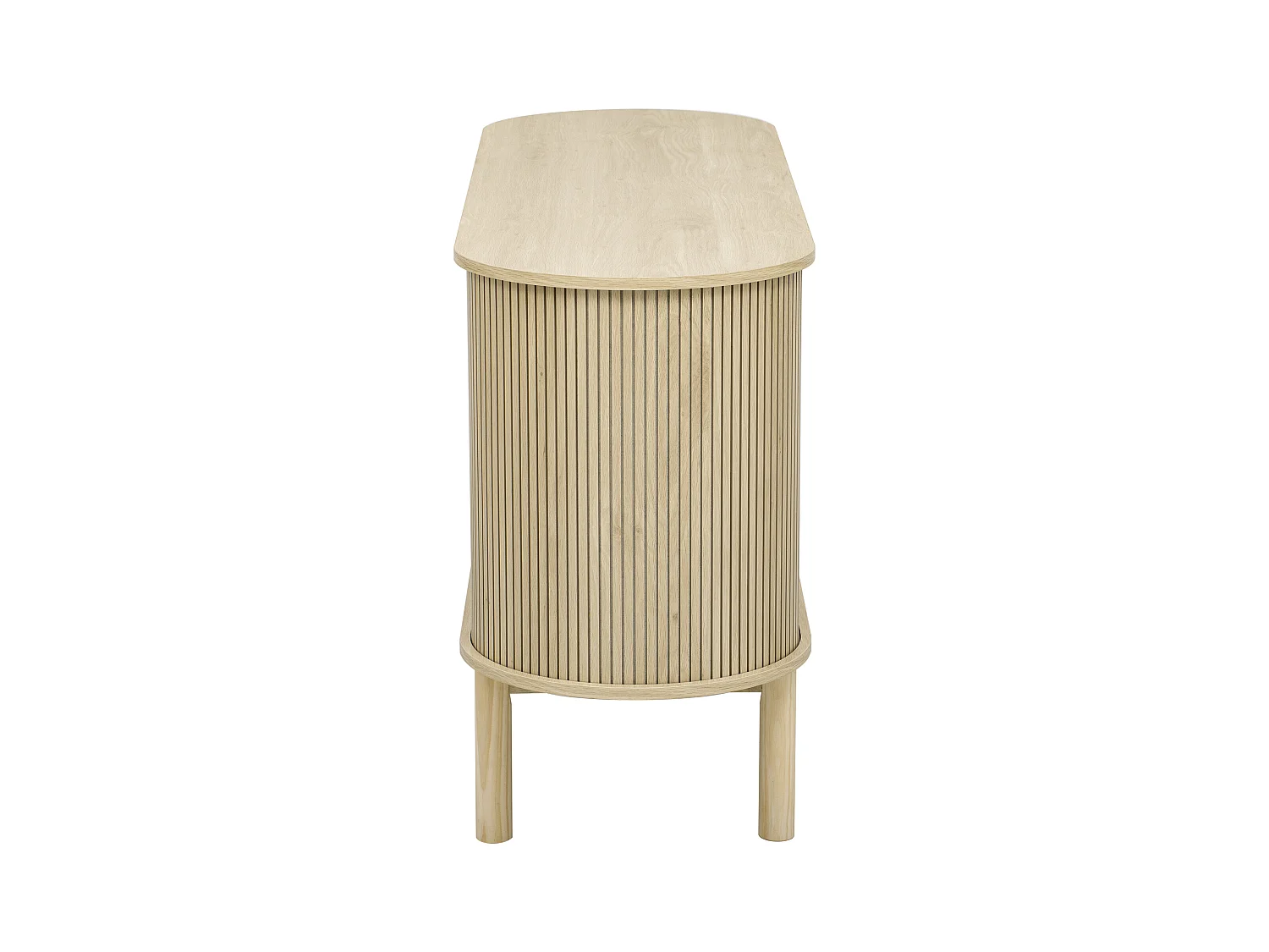 Buffet 138x43x75 cm - con 2 puertas correderas - pies de pino - con estanterías ajustables - claro natura