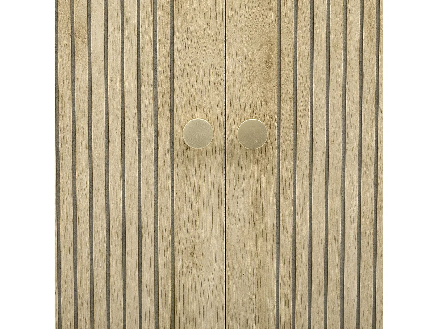 Buffet 138x43x75 cm - con 2 ante scorrono - piedi in pino - con scaffali regolabili - chiaro naturale