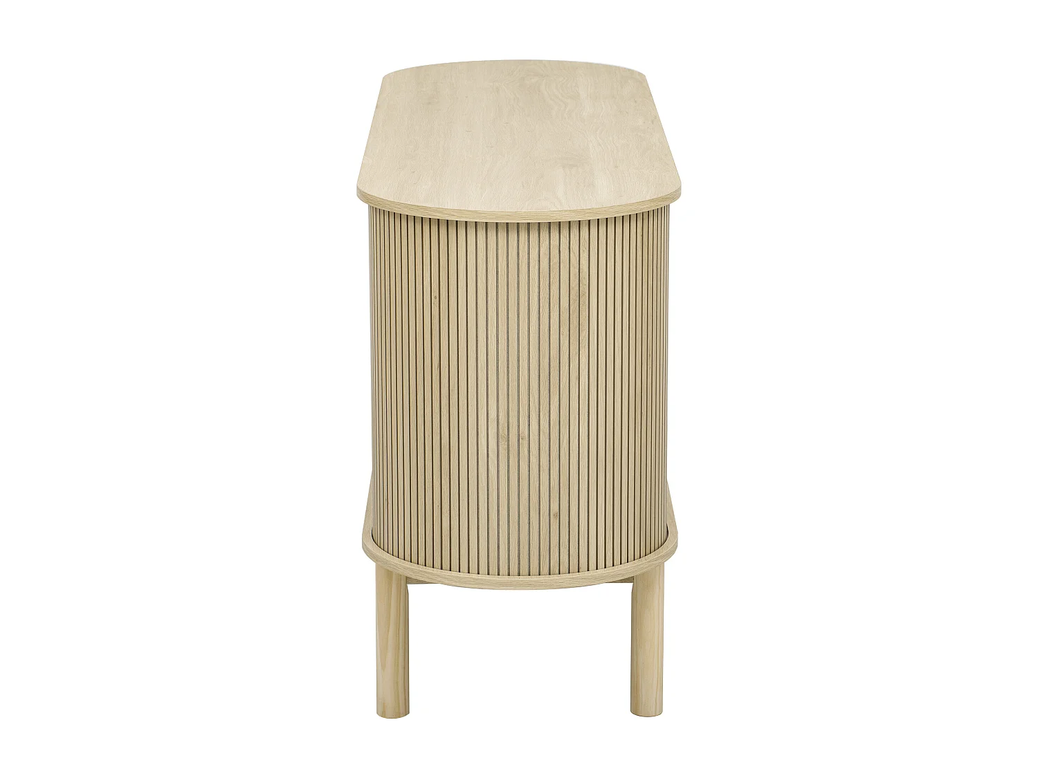 Buffet 138x43x75 cm - con 2 ante scorrono - piedi in pino - con scaffali regolabili - chiaro naturale