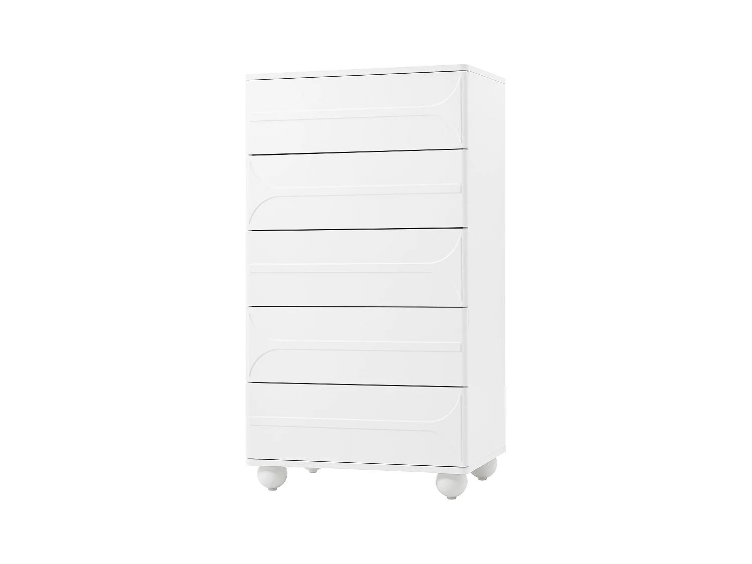 Komoda 60x40x109cm - z 5 szufladami - Duża przestrzeń do przechowywania - Płyta wiórowa - Biała