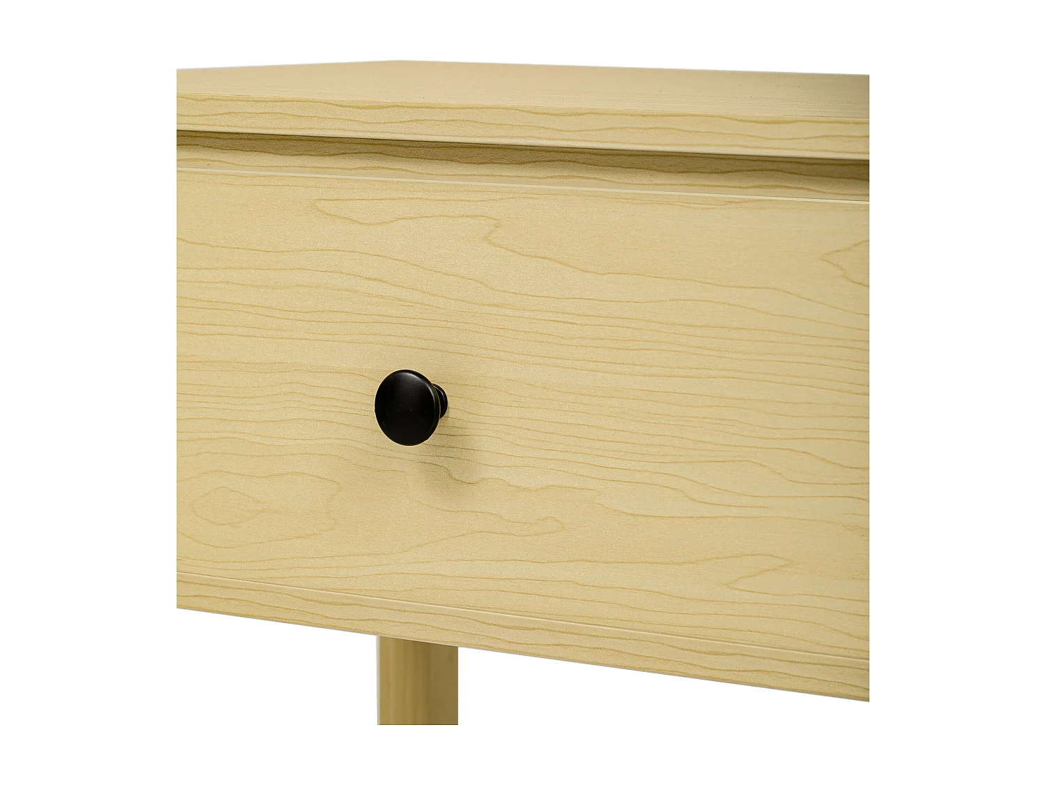 Table console moderne - avec 2 tiroirs - avec des étagères ouvertes - Naturel