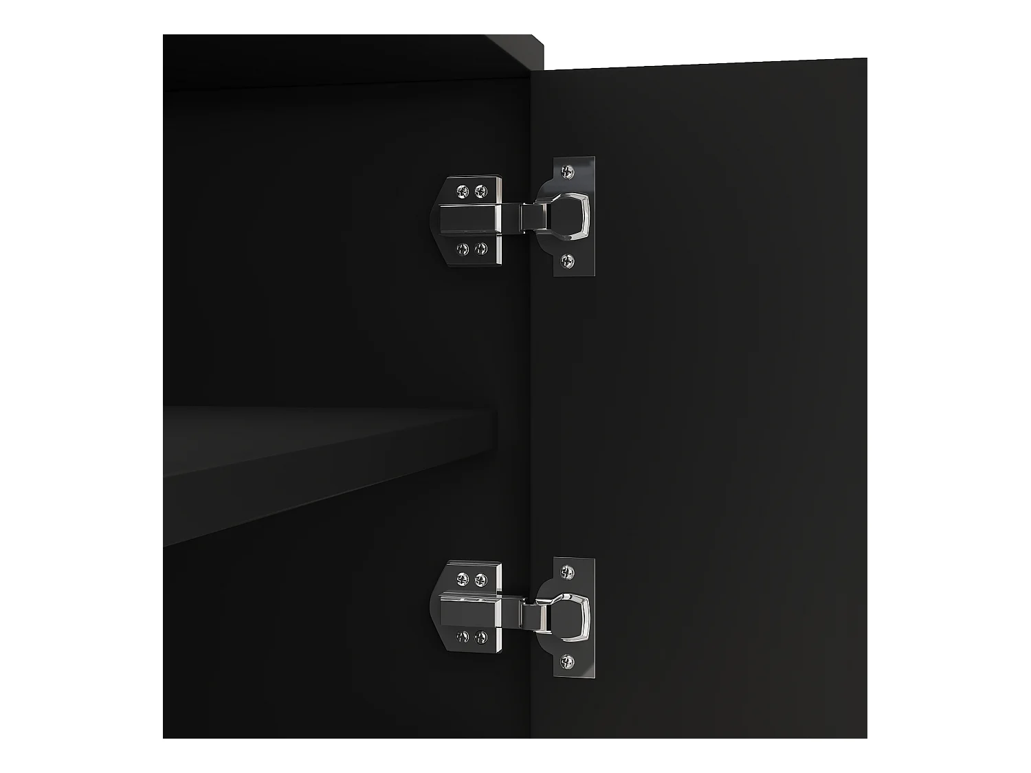 Moderne TV-meubel 170x38x44 cm - met 4 getextureerde deuren - gouden rand - ronde gouden poten - zwart