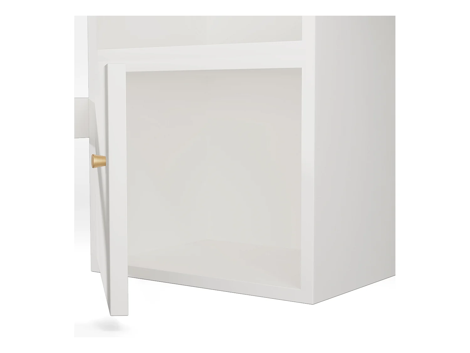 Mezzaninebed van 90x200 cm - met veiligheidsladder van 4 treden - met tafel - met plank - met veiligheidsbarrières - wit (zonder matras)