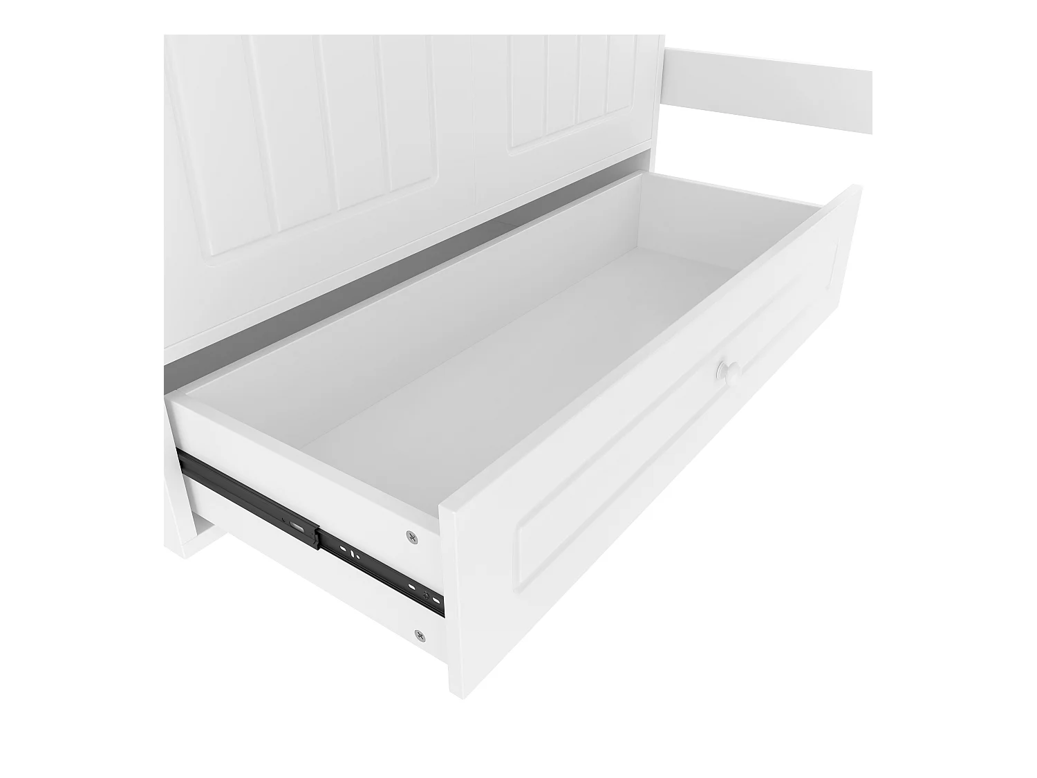 Łóżko mezzanine pojedyncze 90 x 200 cm - Łóżko dziecięce - Z oświetleniem LED - Z szafą - Z szufladą na przechowywanie - Białe (bez materaca)