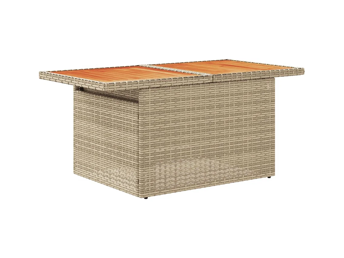 Salon de jardin avec coussins 10 pcs beige résine tressée