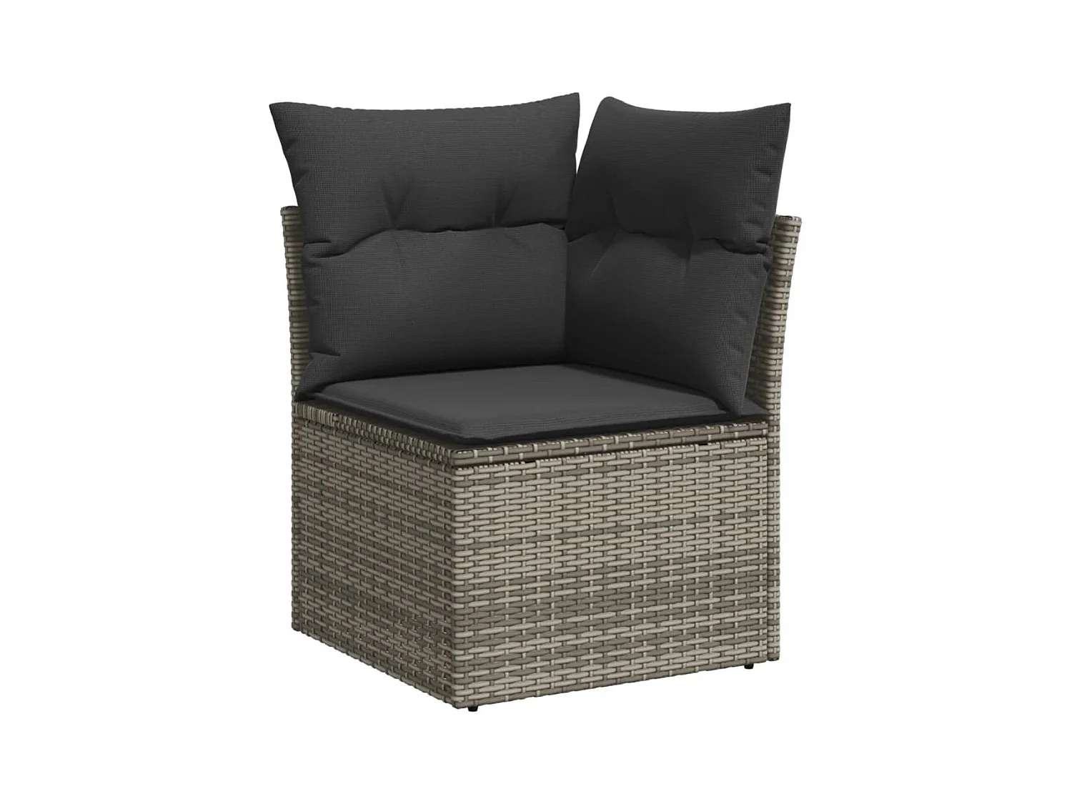 Salon de jardin 11 pcs avec coussins gris résine tressée