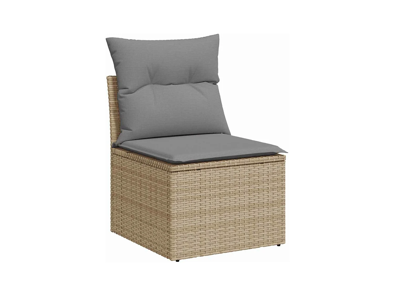 Salon de jardin avec coussins 8 pcs beige résine tressée