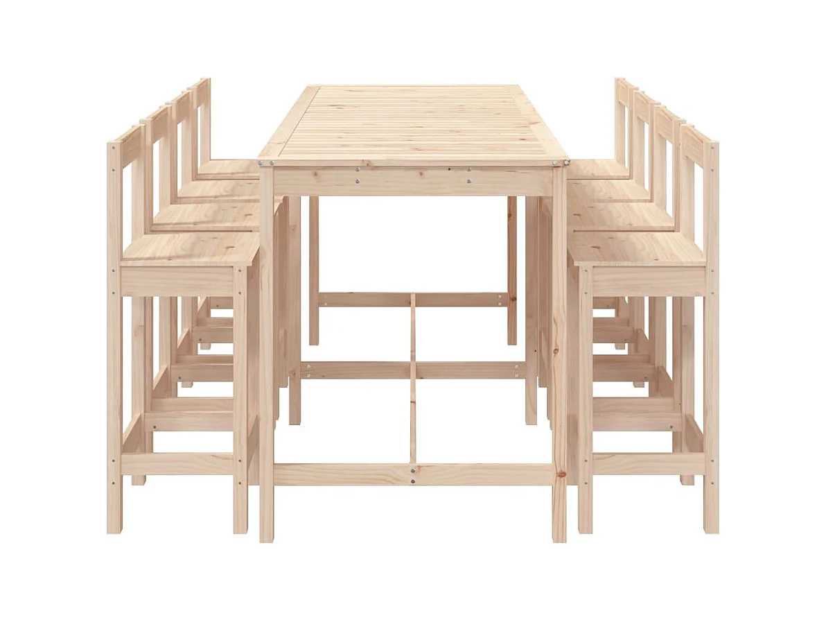 Ensemble de bar de jardin 9 pcs Bois de pin massif