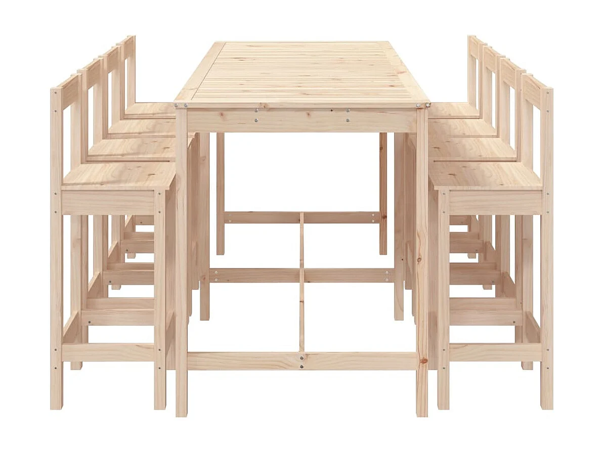 Ensemble de bar de jardin 9 pcs Bois de pin massif