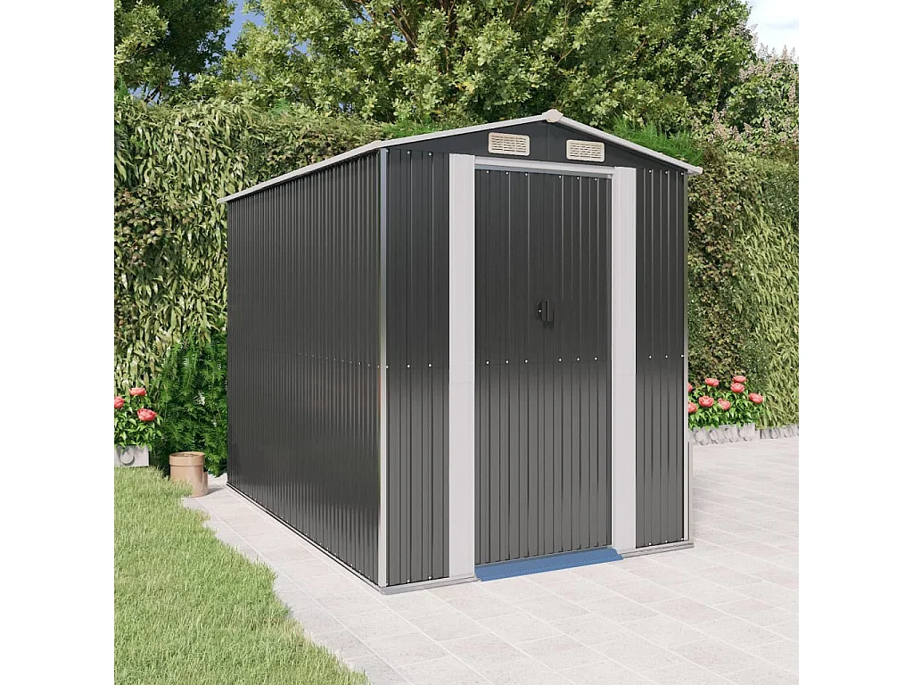 Gartenhäuschen Anthrazit 192x274x223 cm Verzinkter Stahl