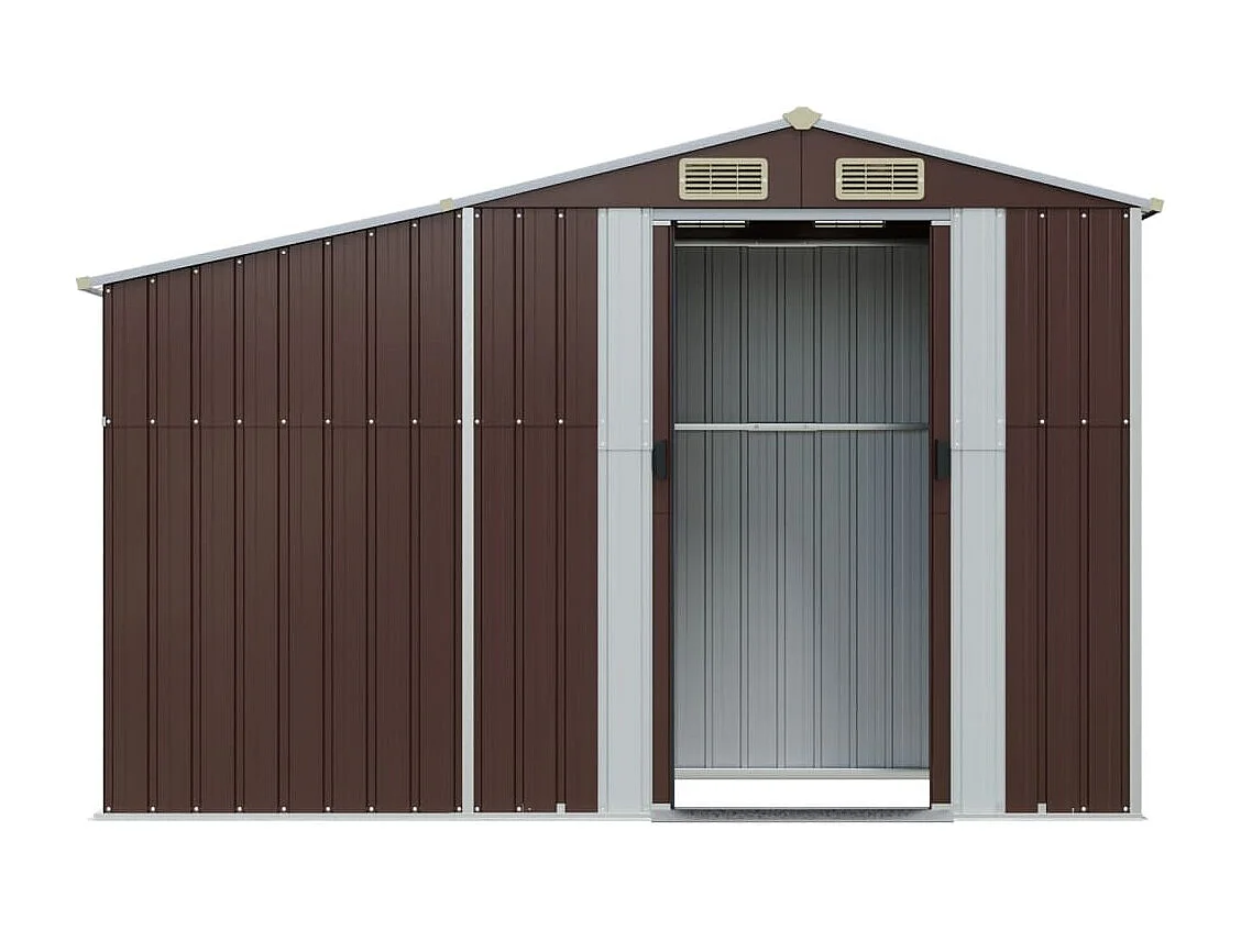 Abri de jardin marron 277x93x179 cm acier galvanisé