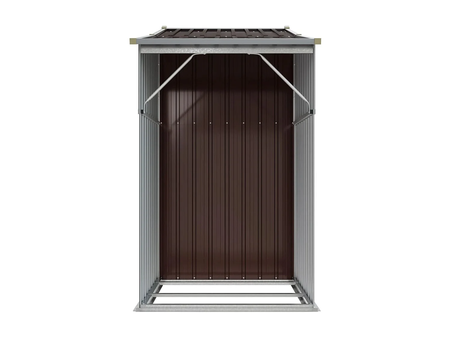Galpão de jardim marrom 277x93x179 cm aço galvanizado