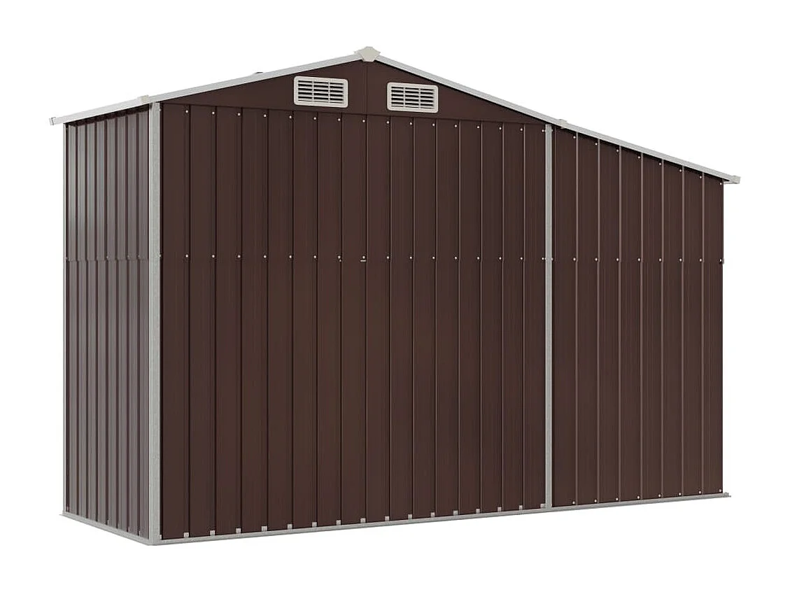 Galpão de jardim marrom 277x93x179 cm aço galvanizado