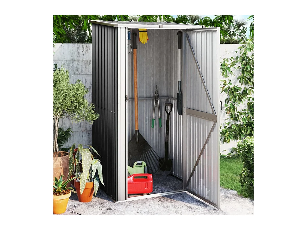 Galpão de jardim Antracite 118,5x97x209,5 cm Aço galvanizado