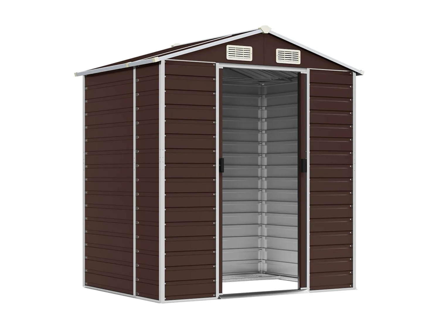 Abri de jardin marron 191x130x198 cm acier galvanisé