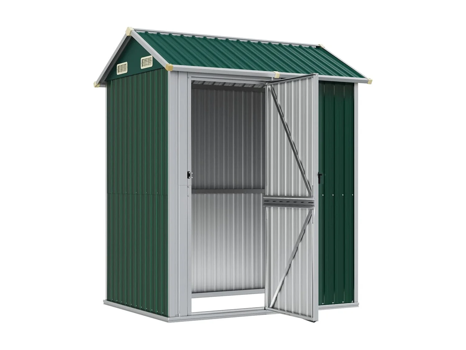 Casetta da giardino verde 192x152,5x237 cm in acciaio zincato