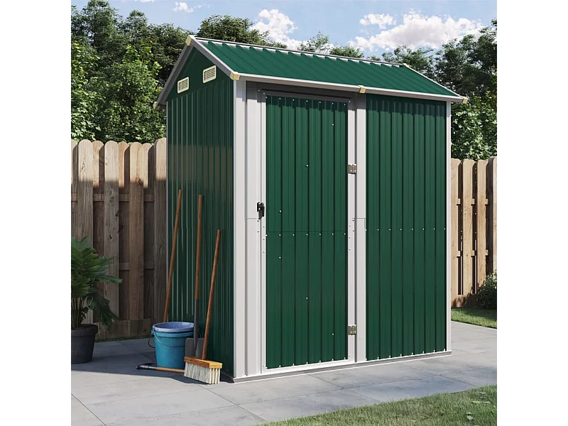 Abri de jardin vert 192x152,5x237 cm acier galvanisé