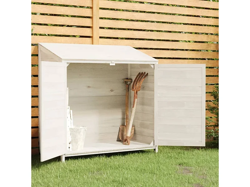 Gartenhäuschen Weiß 102x52x112 cm Massivholz Tannenholz