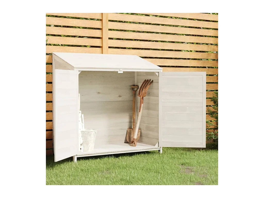 Remise de jardin Blanc 102x52x112 cm Bois de sapin solide