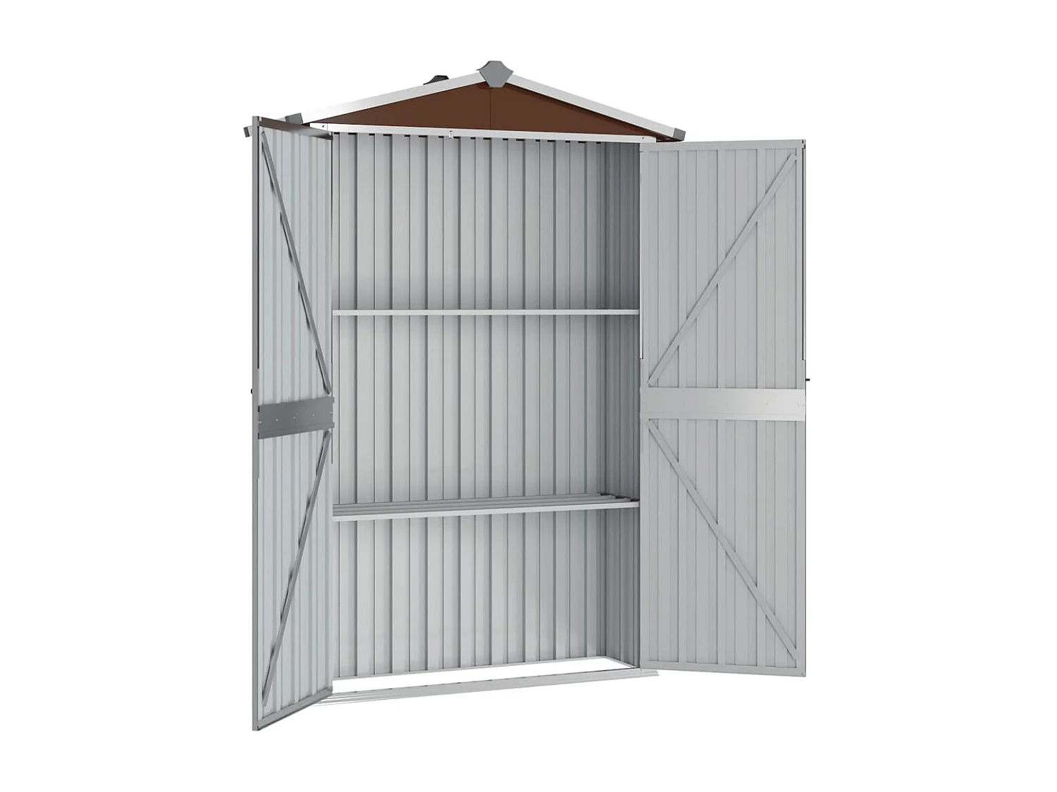 Casetta da giardino Marrone 116x45x175 cm Acciaio zincato