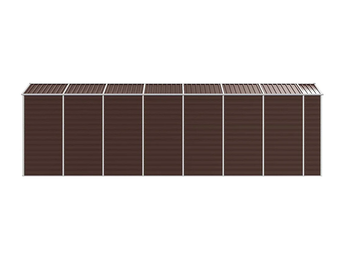 Abri de jardin marron 191x640x198 cm acier galvanisé