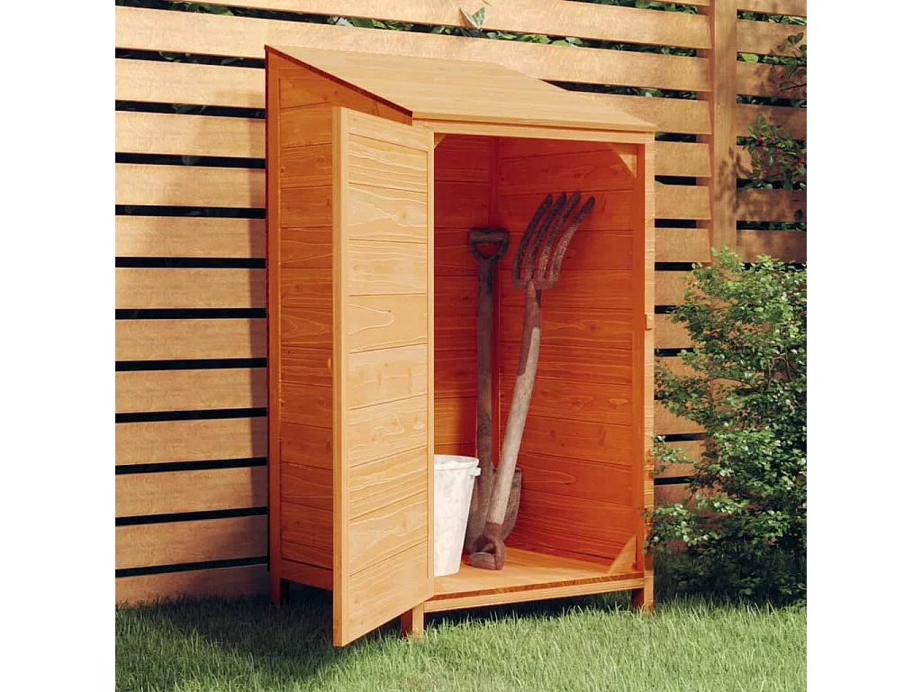 Remise de jardin Marron 55x52x112 cm Bois de sapin solide