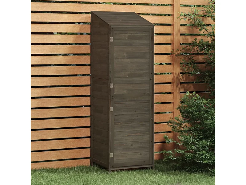 Caseta de jardín Antracita 55x52x174,5 cm Madera maciza de abeto
