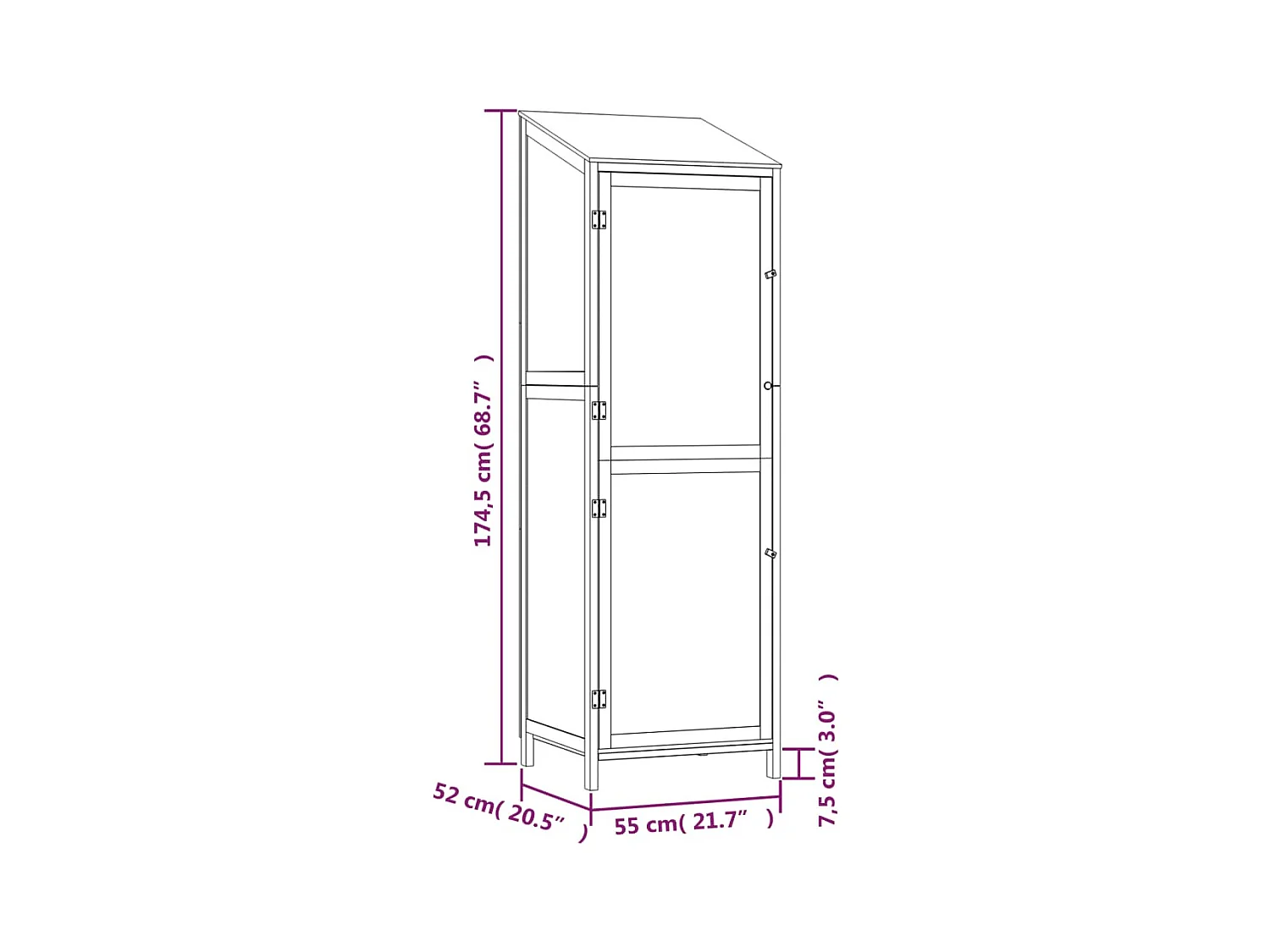 Remise de jardin Anthracite 55x52x174,5 cm Bois de sapin solide