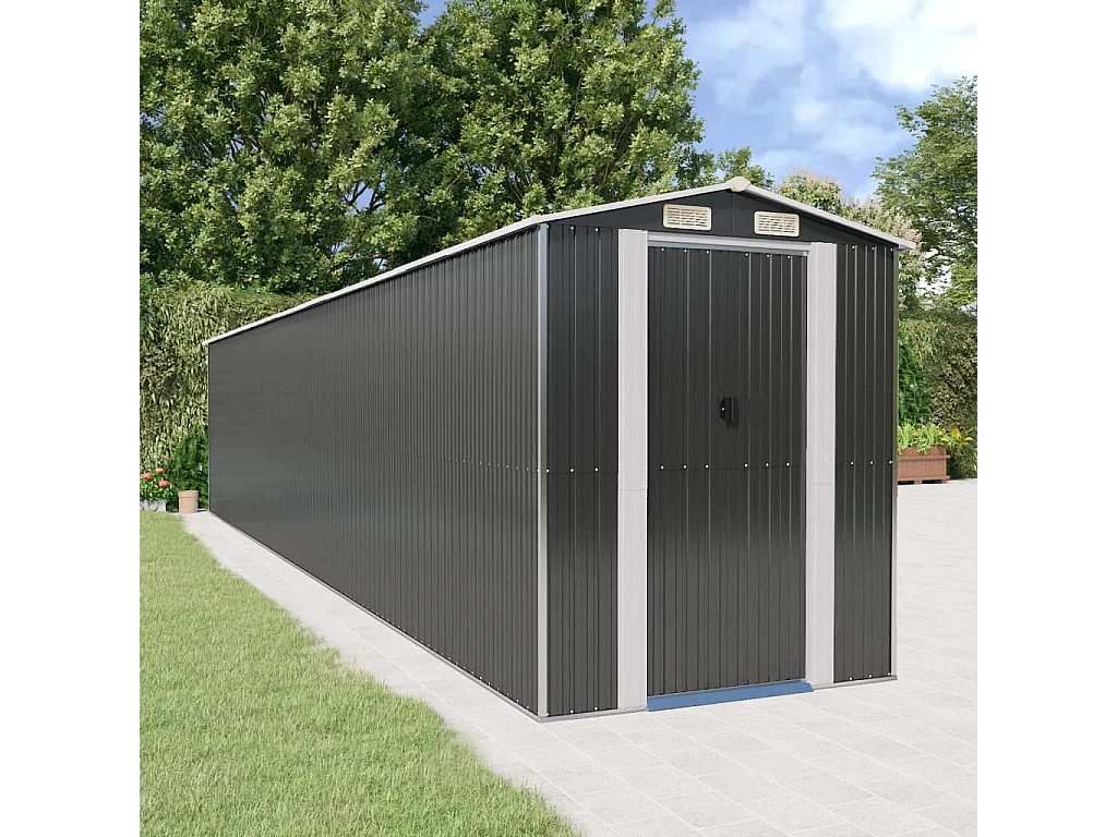 Caseta de jardín Antracita 192x1021x223 cm Acero galvanizado