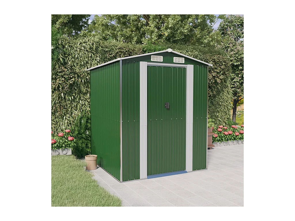 Casetta da giardino verde 192x191x223 cm Acciaio zincato
