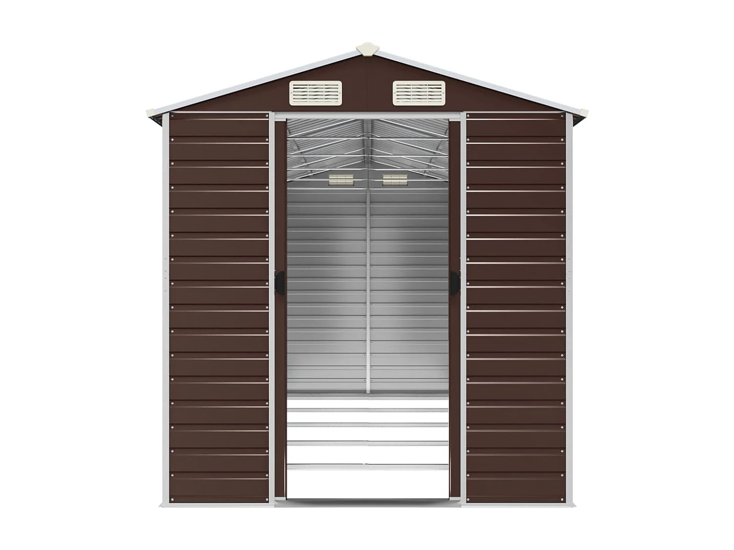 Abri de jardin marron 191x470x198 cm acier galvanisé