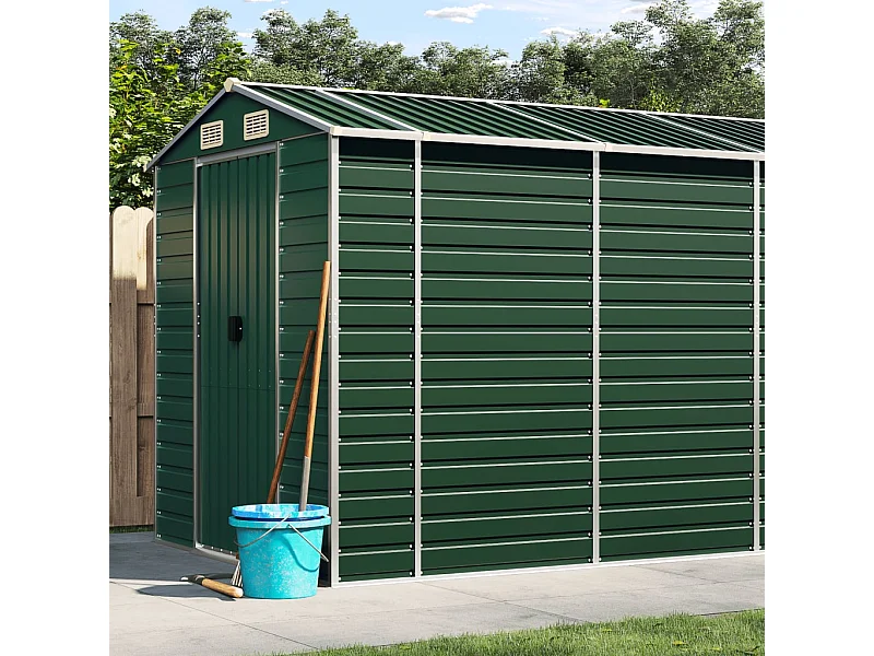 Galpão de jardim verde 191x895x198 cm aço galvanizado