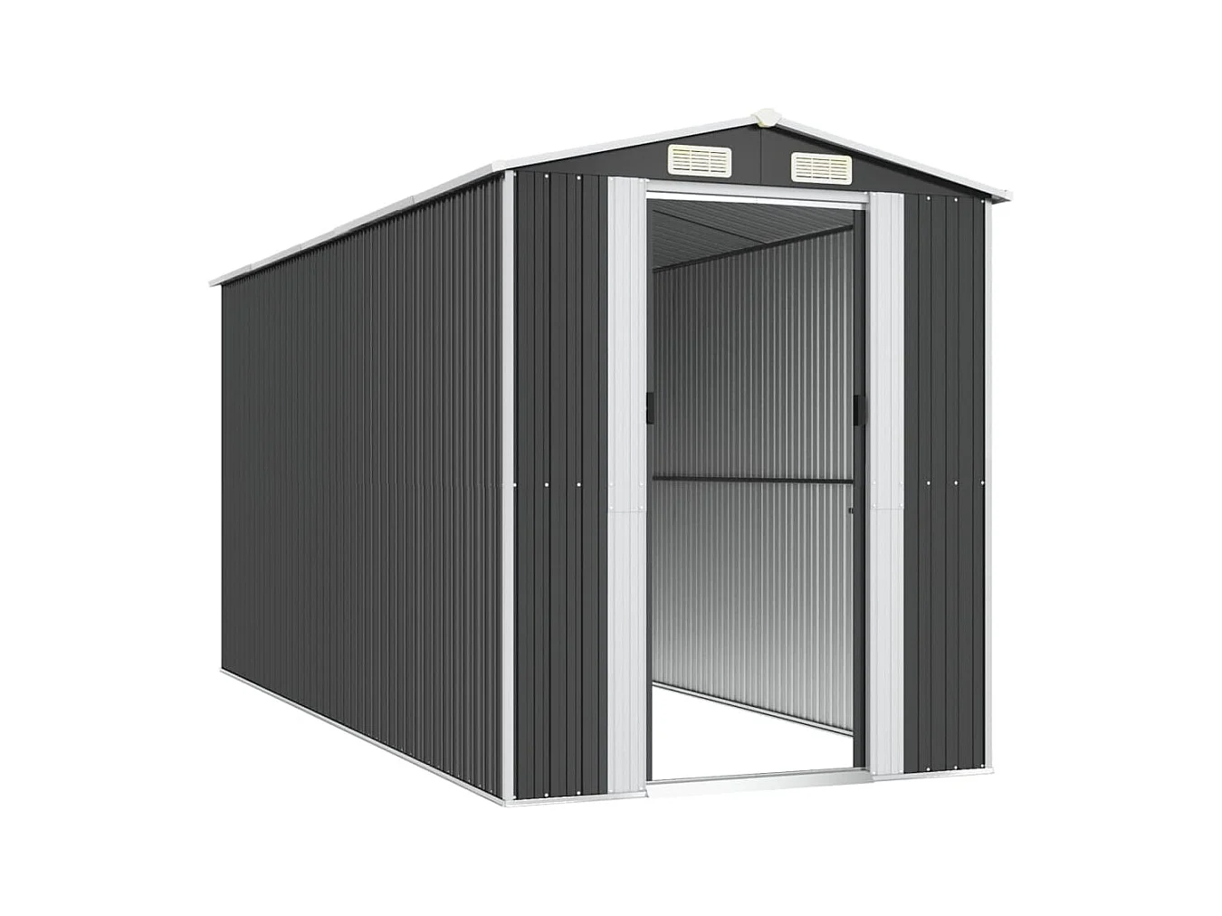 Caseta de jardín Antracita 192x440x223 cm Acero galvanizado