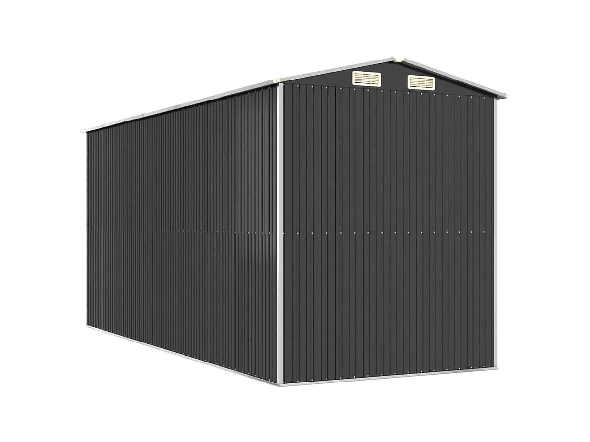 Caseta de jardín Antracita 192x440x223 cm Acero galvanizado