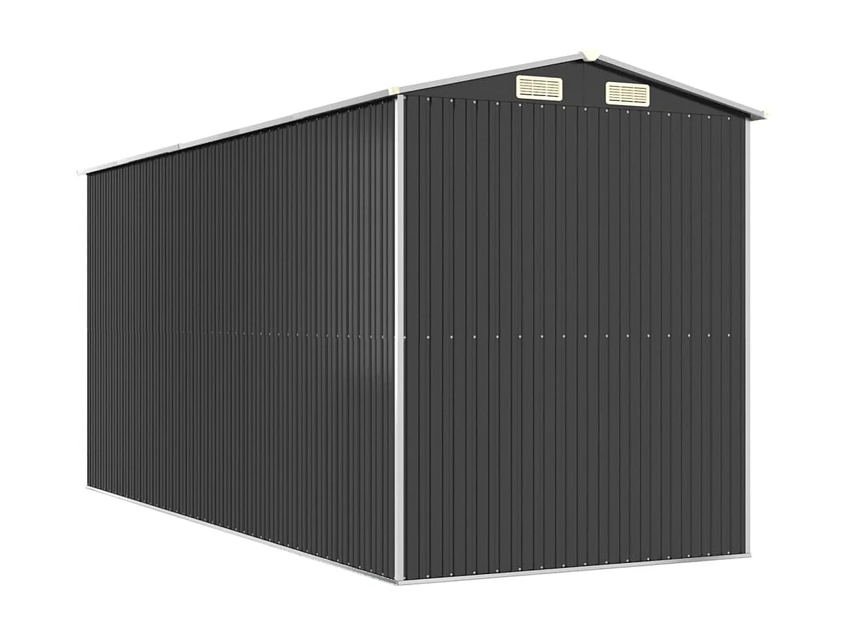 Caseta de jardín Antracita 192x440x223 cm Acero galvanizado