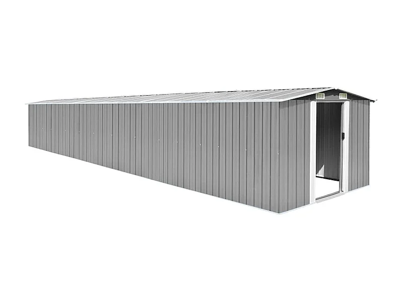 Gartenhäuschen Grau 257x779x181 cm Verzinkter Stahl