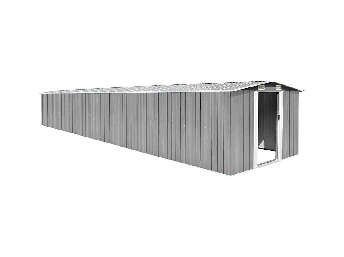 Gartenhäuschen Grau 257x779x181 cm Verzinkter Stahl