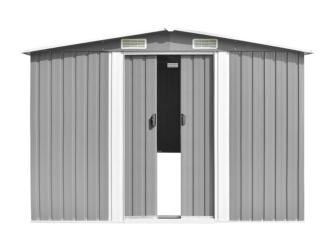 Gartenhäuschen Grau 257x779x181 cm Verzinkter Stahl