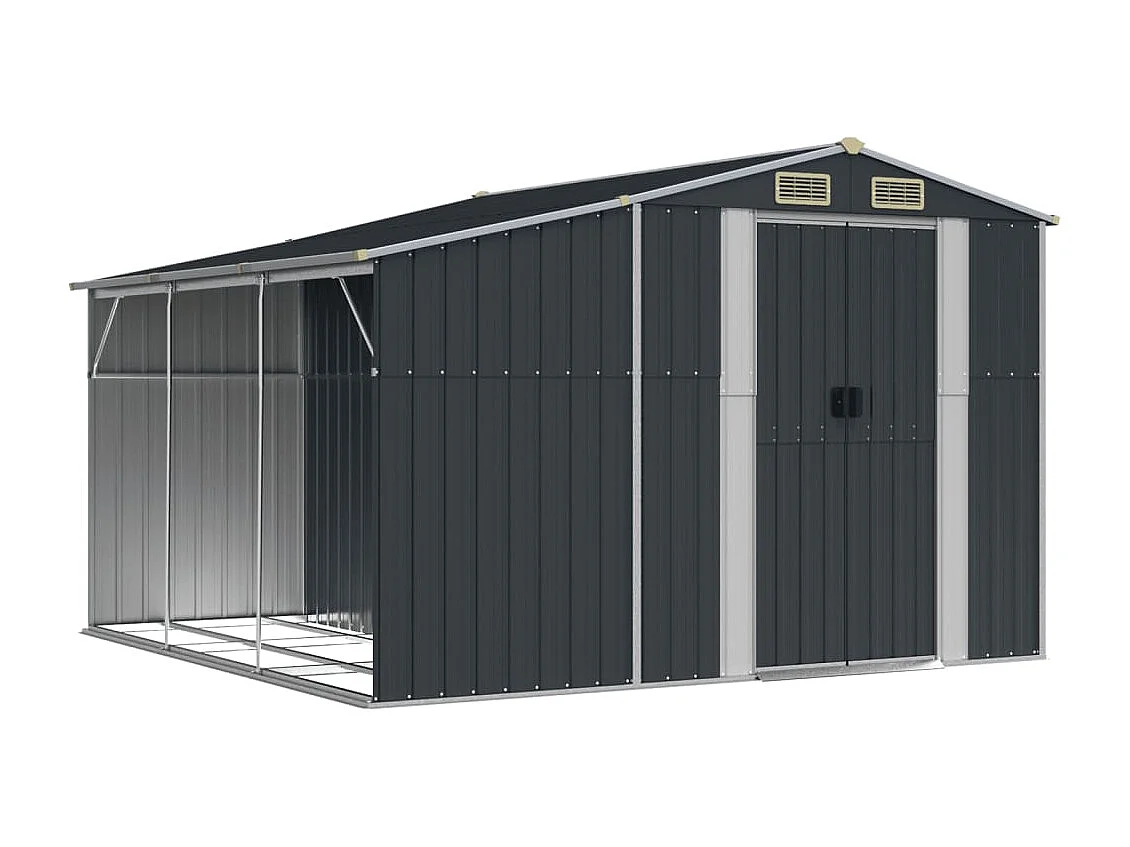 Abri de jardin anthracite 277x279x179 cm acier galvanisé