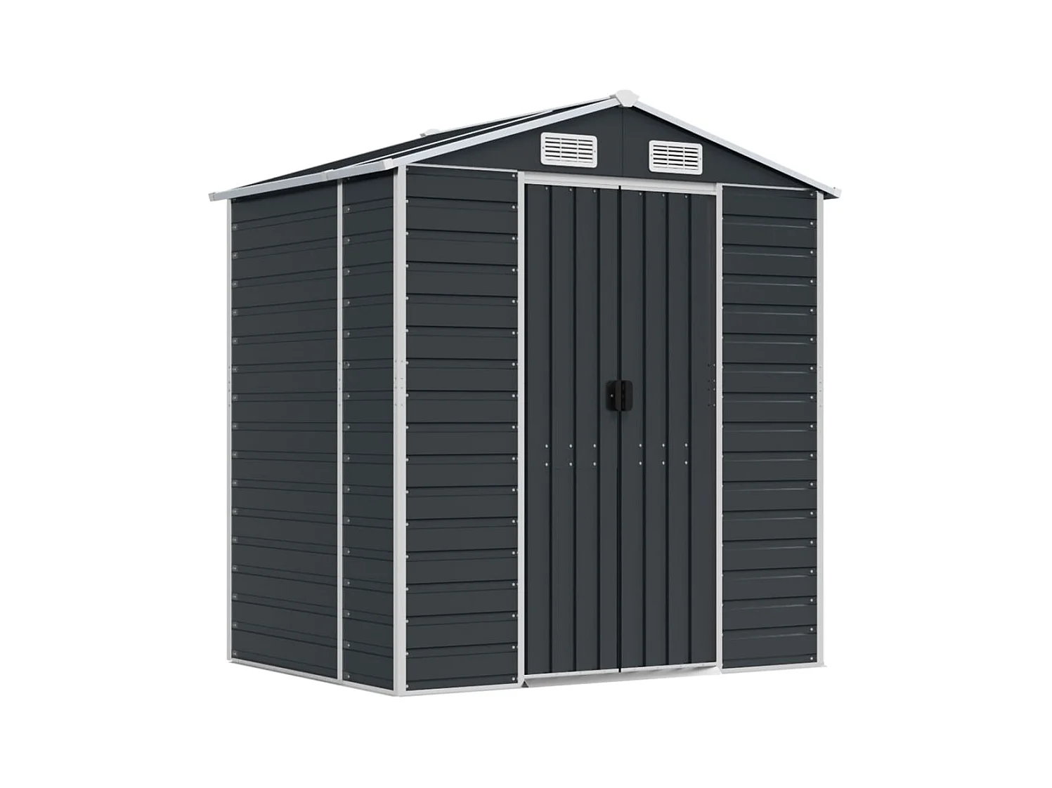 Casetta da giardino antracite 191x130x198 cm in acciaio zincato