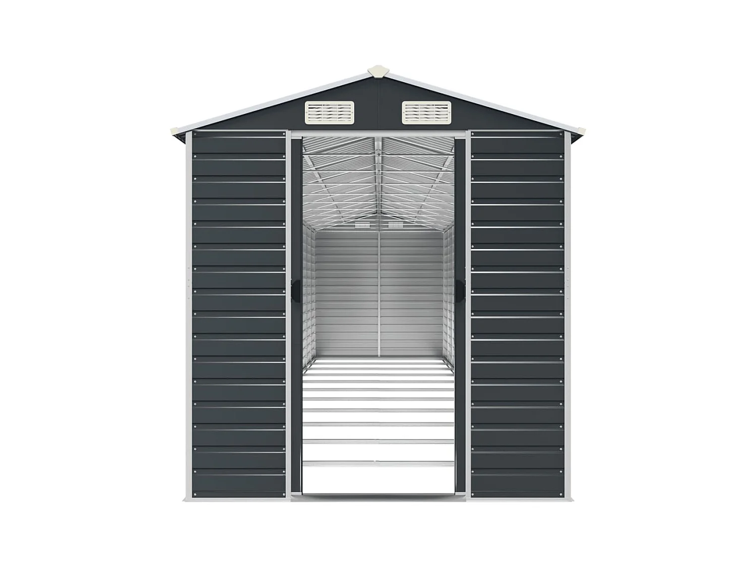 Casetta da giardino antracite 191x980x198 cm in acciaio zincato