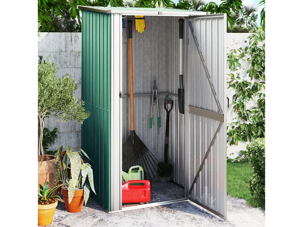 Galpão de jardim verde 118,5x97x209,5 cm Aço galvanizado