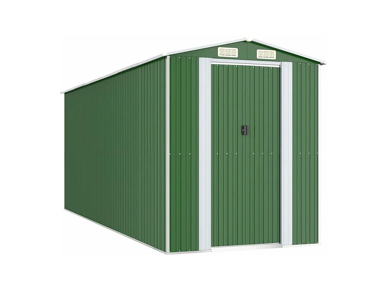 Grünes Gartenhäuschen 192x523x223 cm Verzinkter Stahl