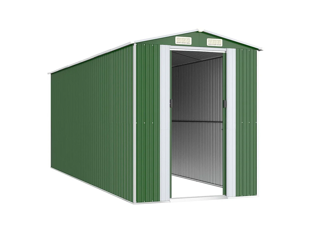 Grünes Gartenhäuschen 192x523x223 cm Verzinkter Stahl