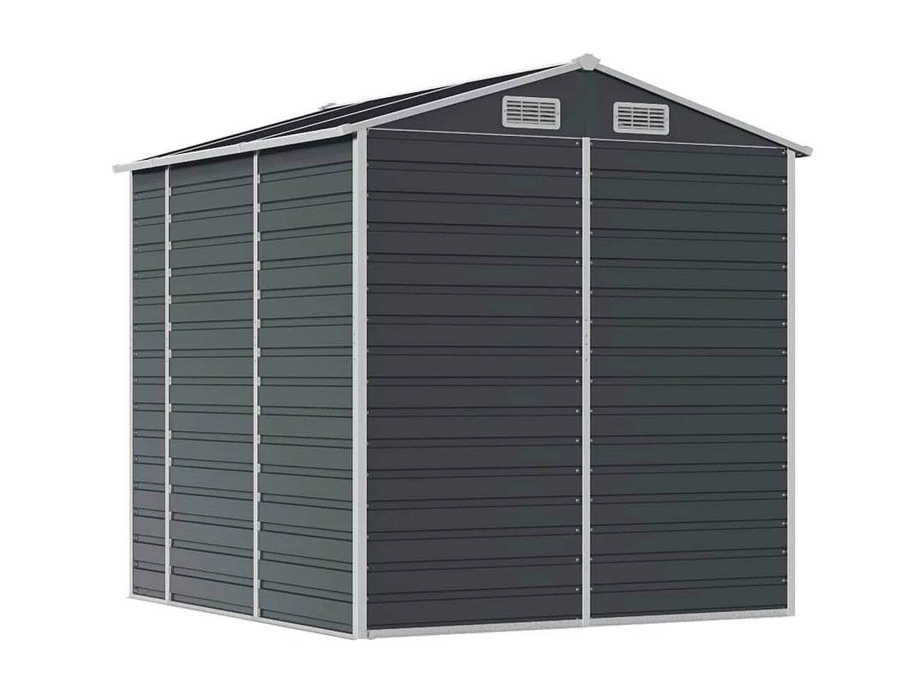 Casetta da giardino antracite 191x215x198 cm in acciaio zincato