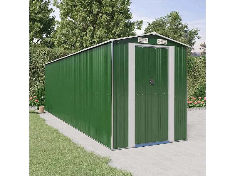Galpão de jardim verde 192x689x223 cm Aço galvanizado