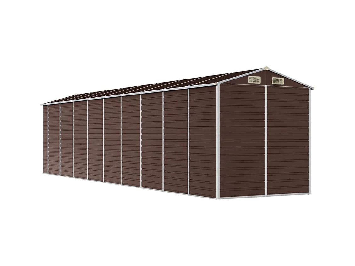 Casetta da giardino marrone 191x810x198 cm in acciaio zincato
